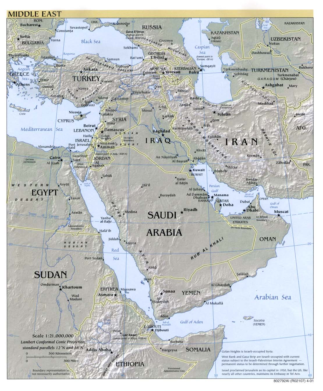 blank middle east map with borders