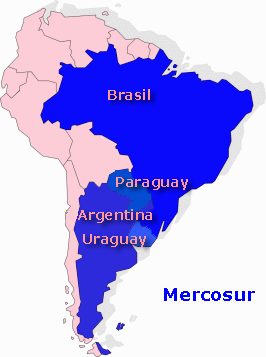 Map of Mercosur