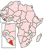 Liberia on African Map