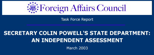 Secretary Colin Powell’s State Department: An Independent Assessment