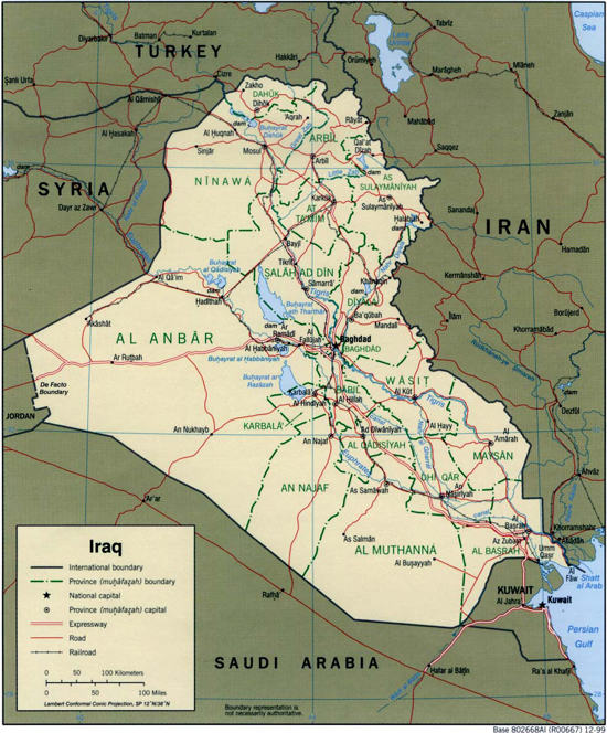 political map of iraq