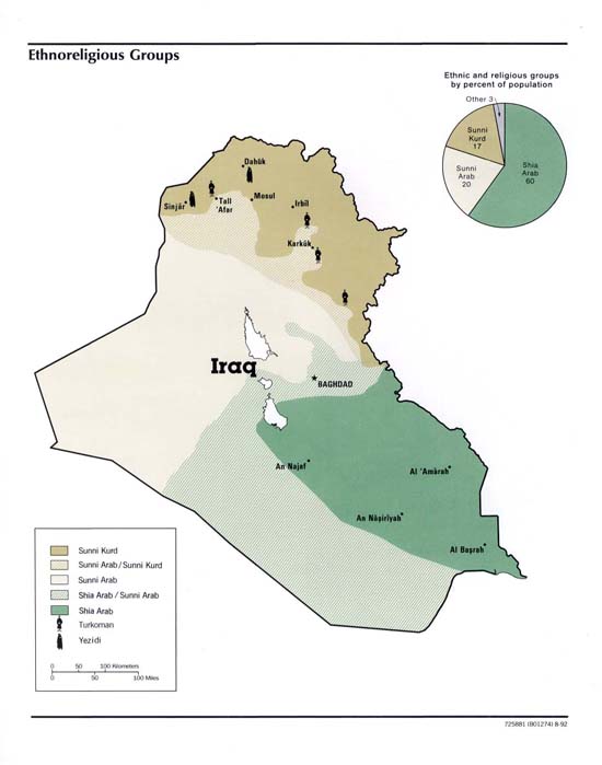 Iraq: Ethnoreligious Areas (1992)