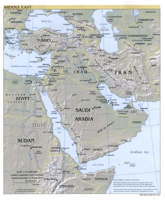 Middle East Reference Map (2001)